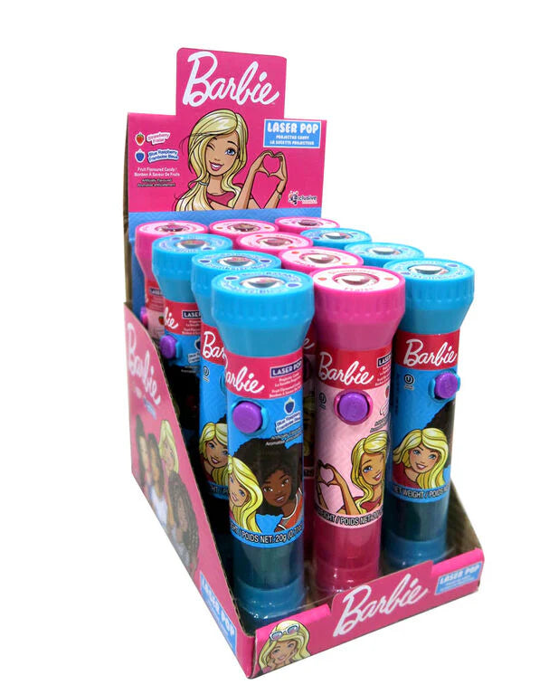 Exclusive Brands Barbie Laser Pop Candy - 12ct