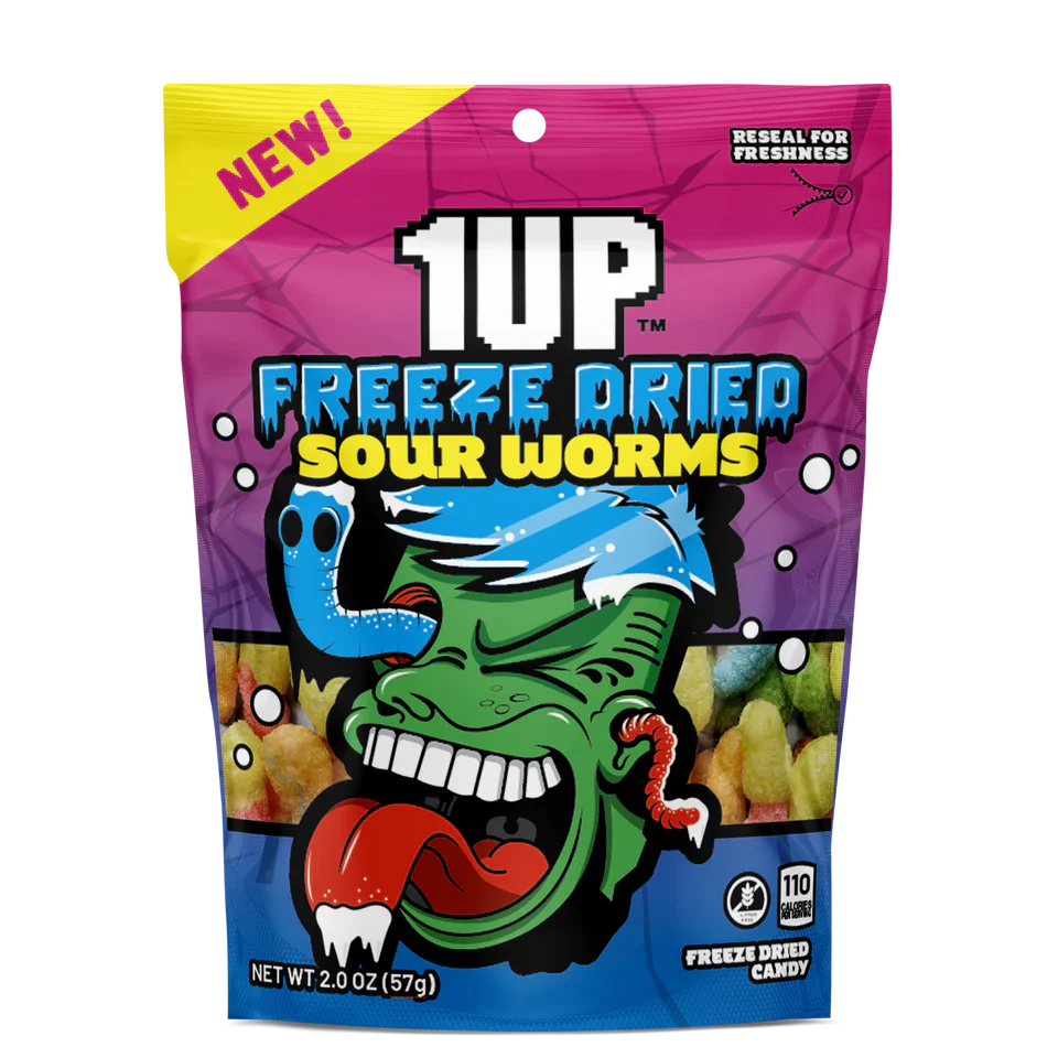1Up Freeze Dried Sour Worms 57g