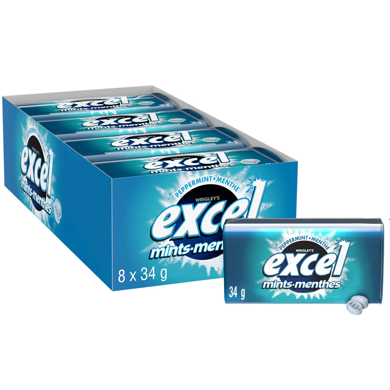 Wrigley's Excel Peppermint Tins Gum 34g