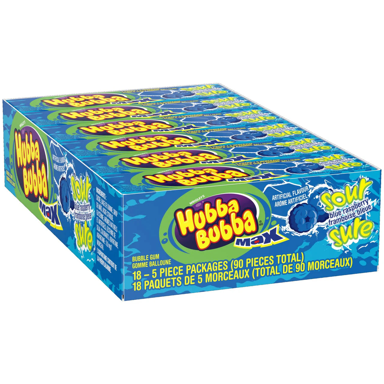 Wrigley's Hubba Bubba Max Sour Blue Raspberry - 18ct
