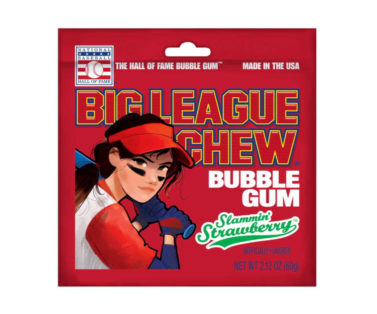 Big League Chew Bubble Gum Slammin' Strawberry