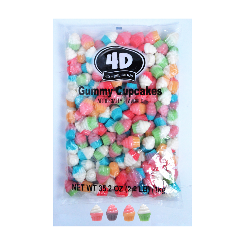 Bulk - Hilco 4D Gummy Cupcakes 1000g