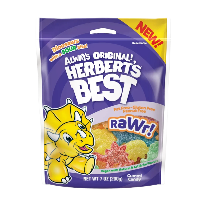 Herberts Best Rawr - Sour Dinosaurs Peg Bag - 99g