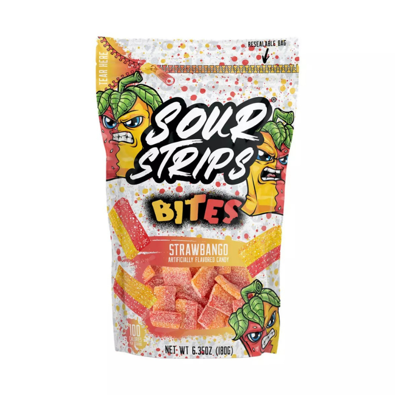 Hershey SOUR STRIPS BITES Pouch - Strawbango 180g