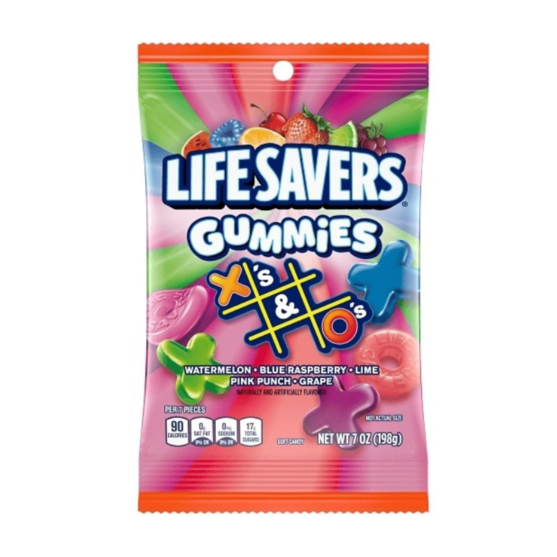 Mexico - Peg Bag - Lifesavers Gummies - Watermelon Blue Raspberry Lime Fruit Punch Grape 198g