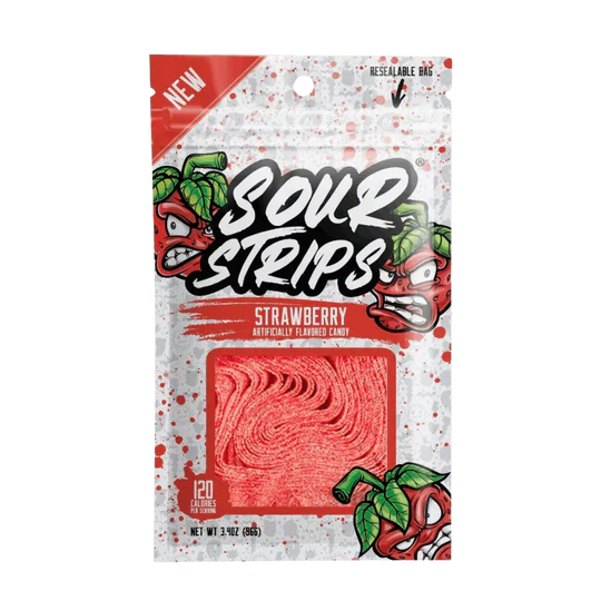 Sour Strips (96g) - Strawberry