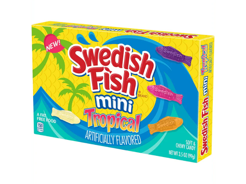 Swedish Fish Mini Tropical Flavors Theater Box 99g