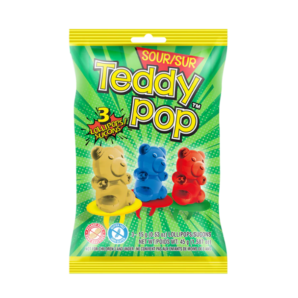 Exclusive Brands Teddy Pop Sour Peg Bag - Case of 12