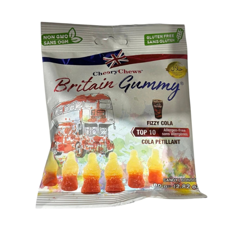 Cheery Chews Britain Gummy Fizzy Cola 80g