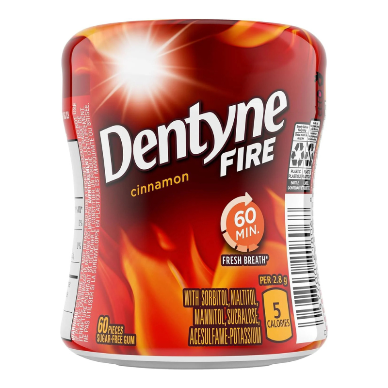 Dentyne Fire Cinnamon Gum - 60pcs