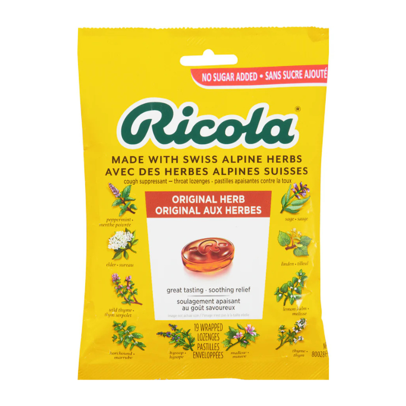 Ricola Original Herb Round Cough Drops Peg Bag 19ct