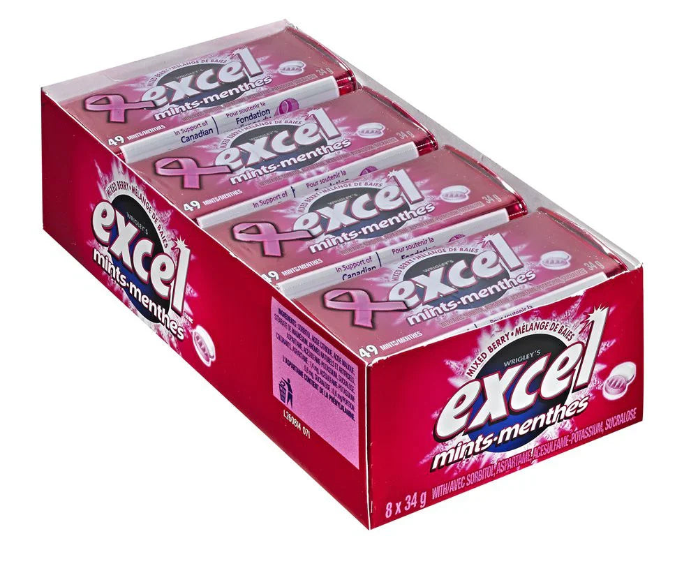 WRIGLEY'S Excel Mints Mixed Berry Gum 34g