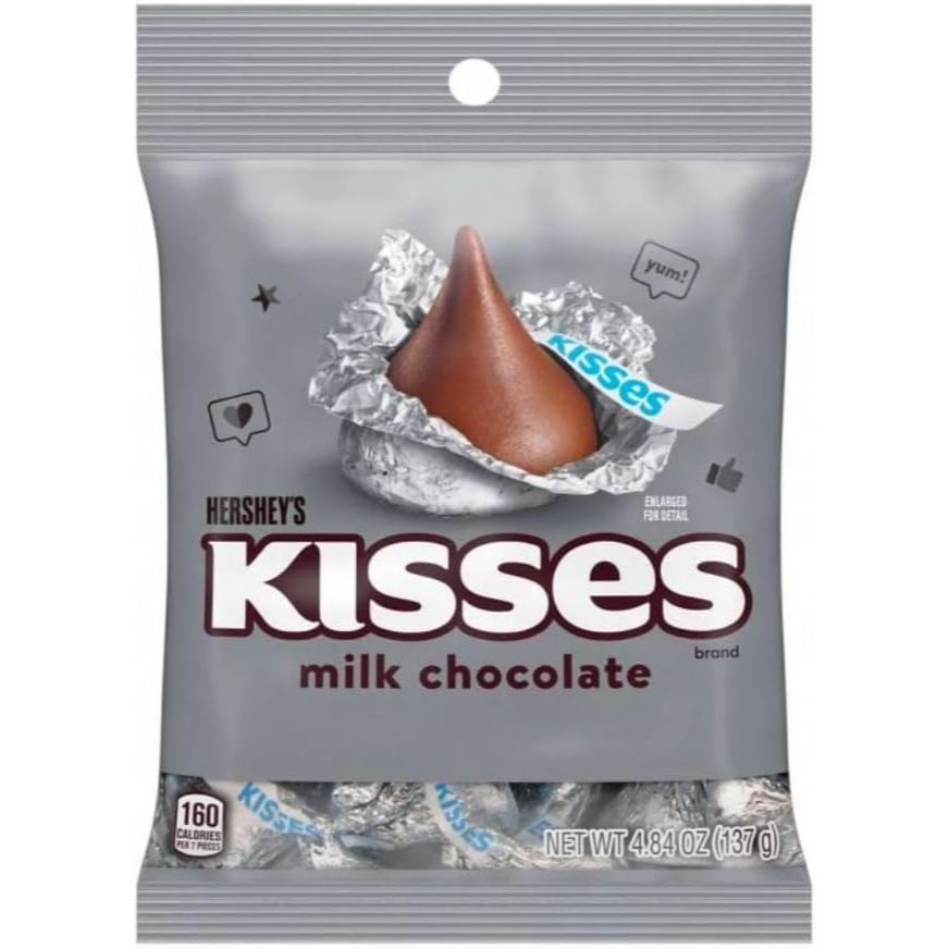 HERSHEYS Milk Chocolate KISSES Peg Bag - 137g