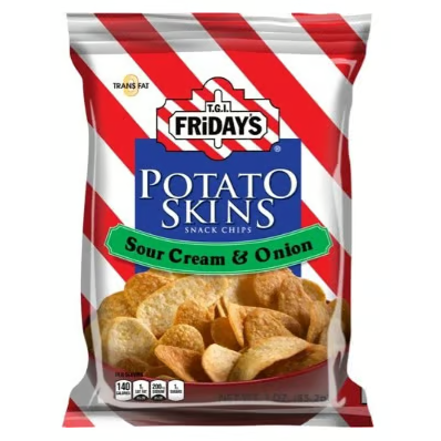 US - Chips - TGI Fridays - SOUR CREAM AND ONION Potato Skins 85g