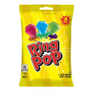 Topps Ring Pops 3pk Peg Bag