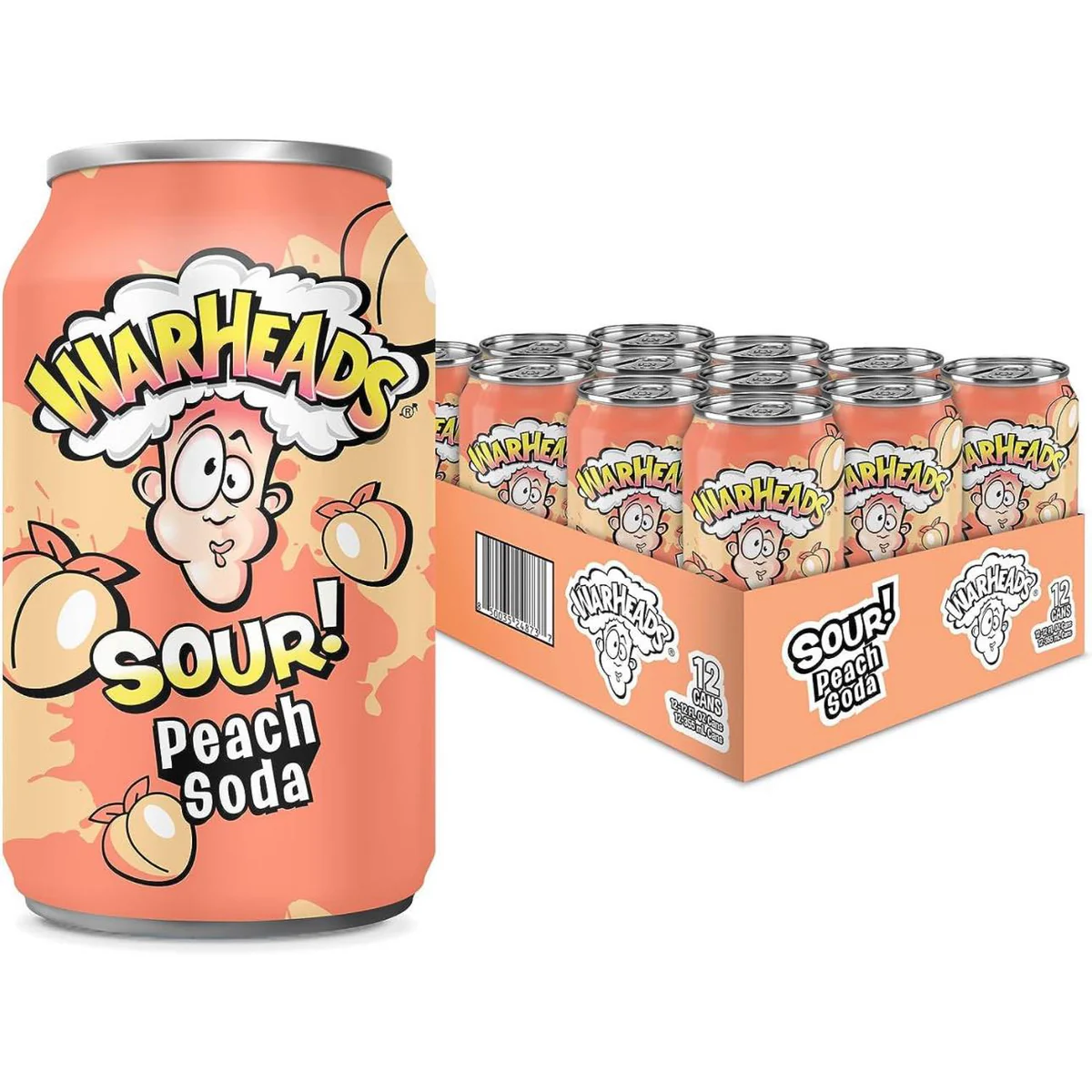 Warheads Sour Peach Soda 355ml