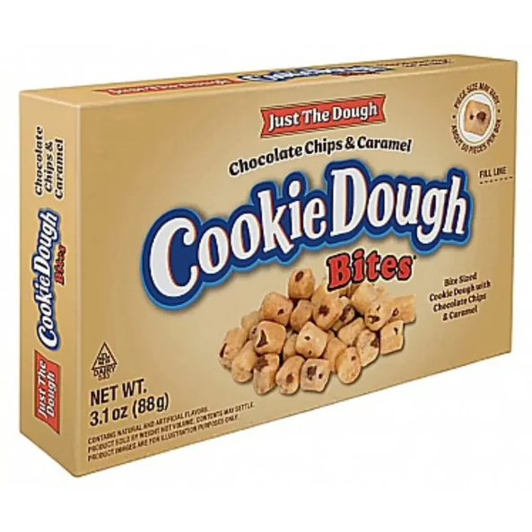 US - Theater Box Just the Dough - Cookie Dough Bites Choc Chip & Caramel 88g