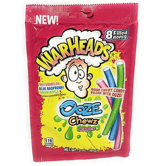 WARHEADS Ooze Chewz Ropes Bag 85g