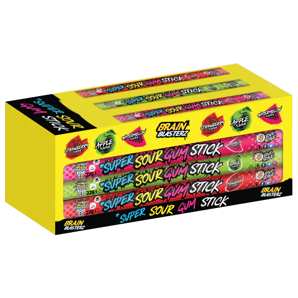 Brain Blasterz Super Sour Gum Stick 22g