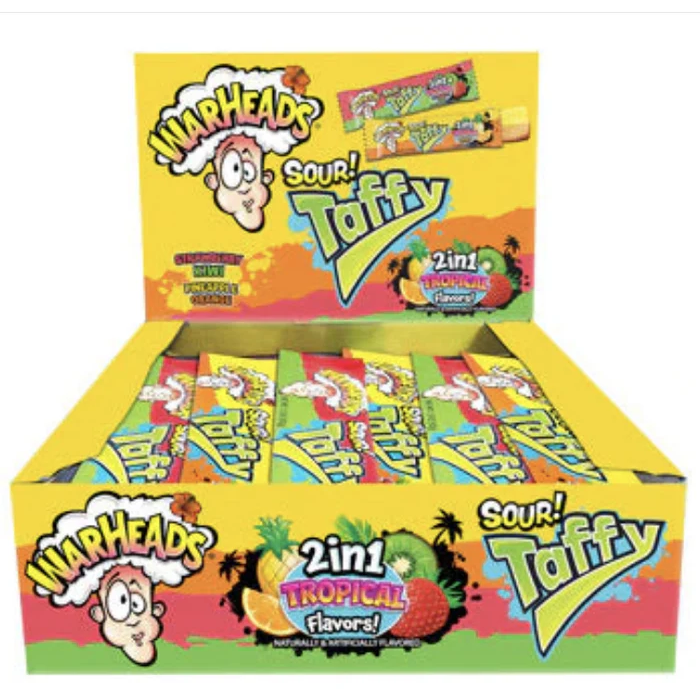 Warheads 2-in-1 Tropical Taffy Bar 42g
