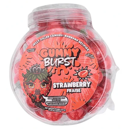 GUMMY BURST Jelly Filled Candies Strawberry Halal 10g