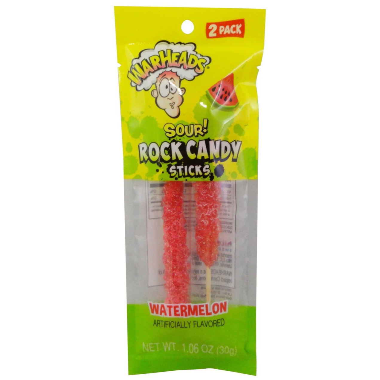 Warheads Sour ROCK Candy Sticks 2-Pack 30g