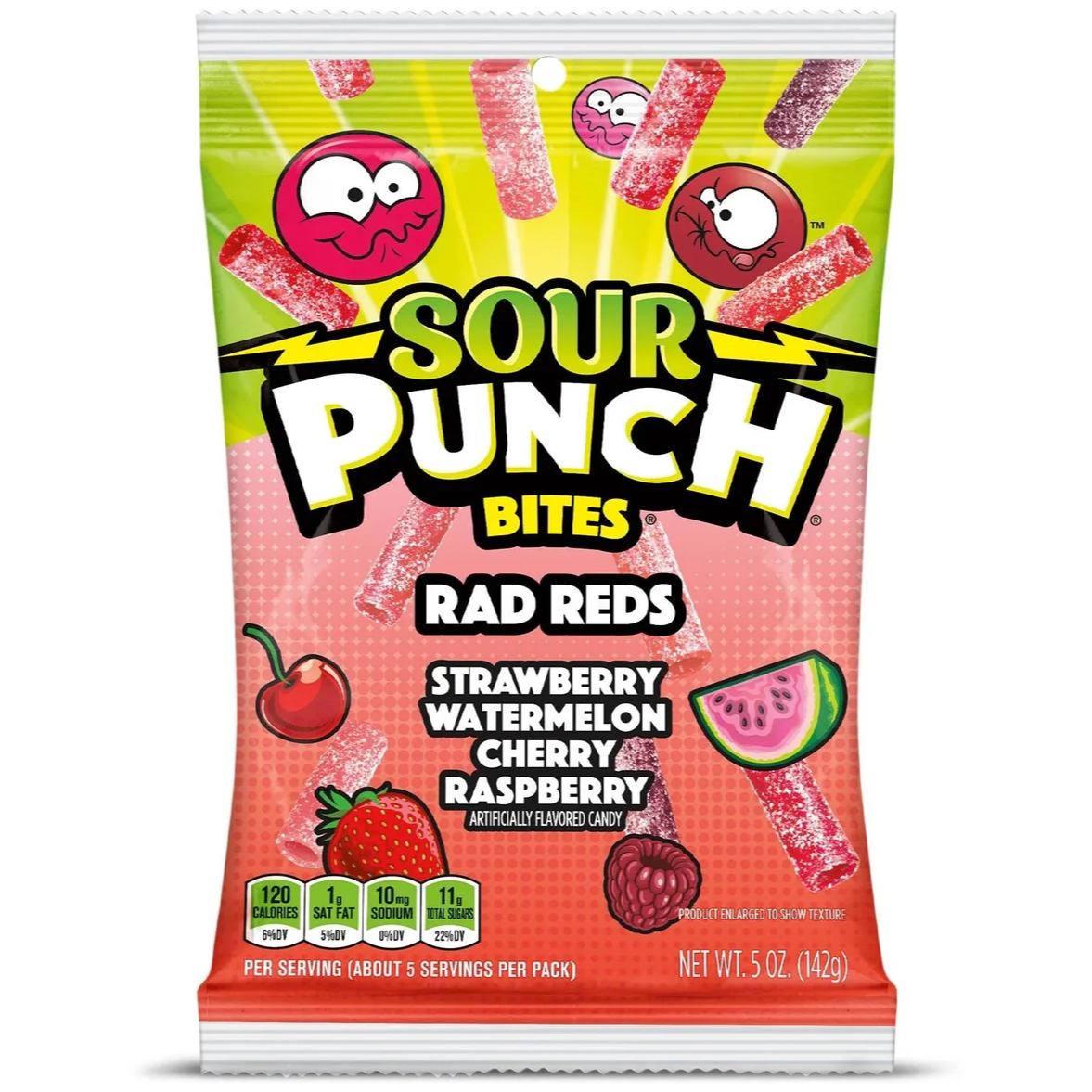 SOUR PUNCH Bites Rad Reds Peg 142g