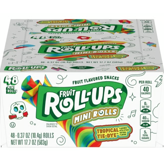 US - Fruit Roll-Ups - Tropical Tie-Dye 10.4g