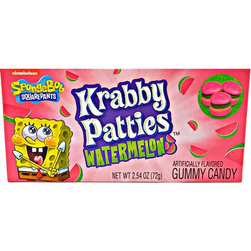 Spongebob Squarepants Gummy Krabby Patties Watermelon, Theater Box 72g