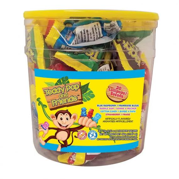 Exclusive Brands Teddy Pop & Friends Lollipops - 30ct