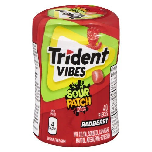 Trident Vibes Sour Patch Kids Redberry 40pcs - 6ct (USA-KY)