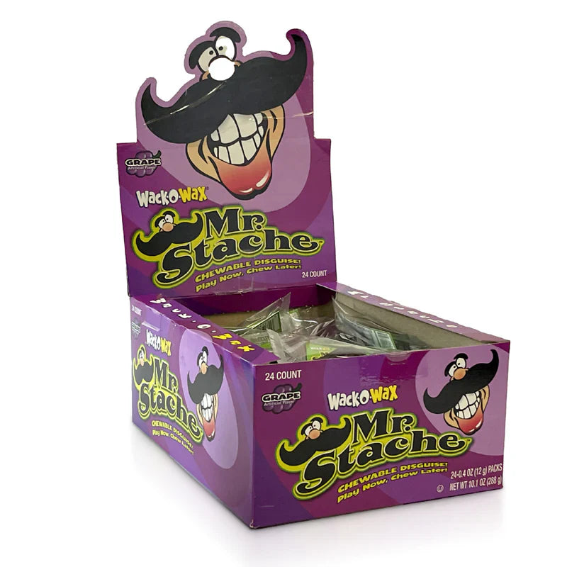 Tootsie Wack-O-Wax Mr. Stache Grape - 24ct