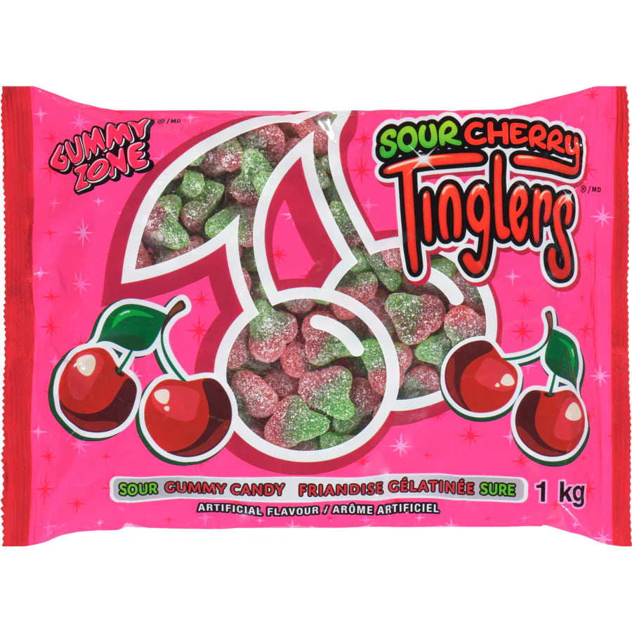 Gummy Zone Sour Cherry Tinglers Gummy Candy Super