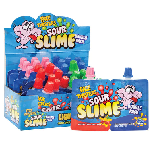 Schuster Face Twisters Sour Slime Candy - 18ct