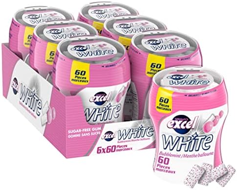 Wrigley's Excel White Bubblemint Tubs Gum - 6ct