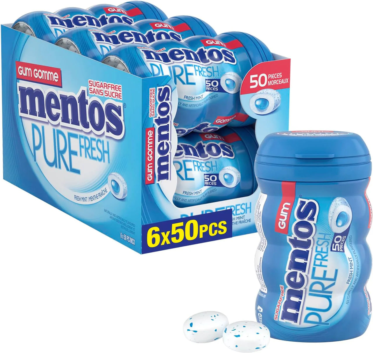 Mentos Pure Fresh - Fresh Mint Gum 50pcs