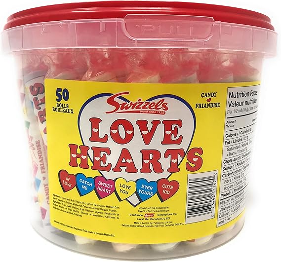 Regal Swizzels Love Hearts Candy Tub - 50 Rolls