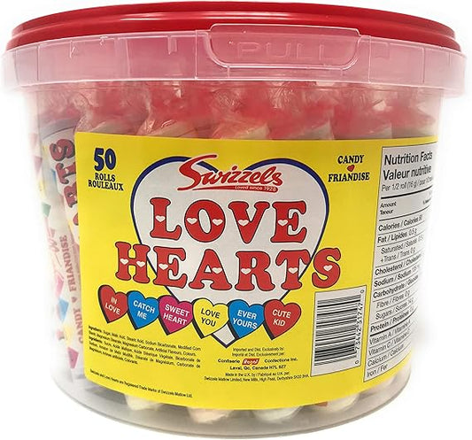 Regal Swizzels Love Hearts Candy Tub - 50 Rolls