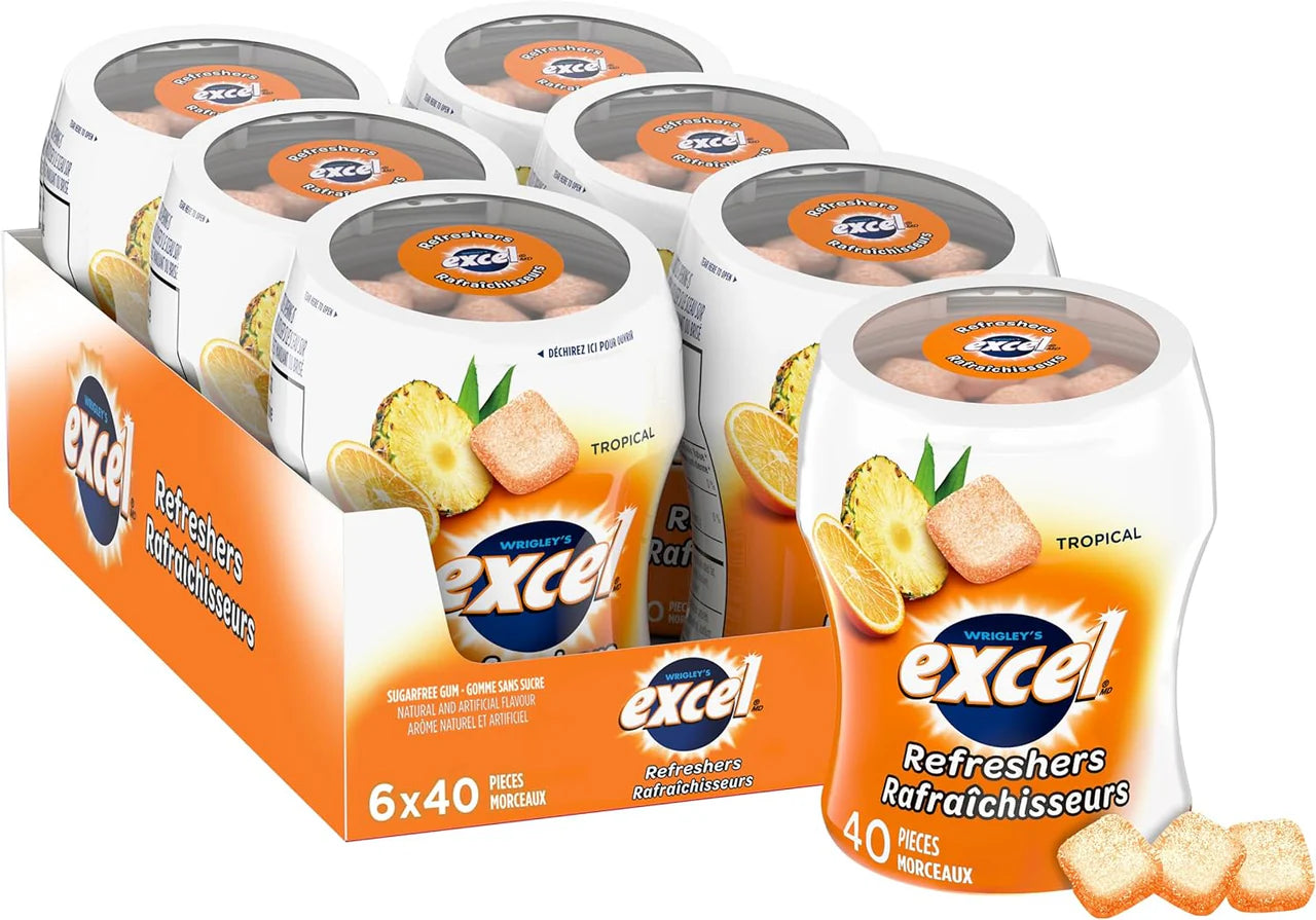 Wrigley's Excel Refreshers Tropical Gum 40pcs