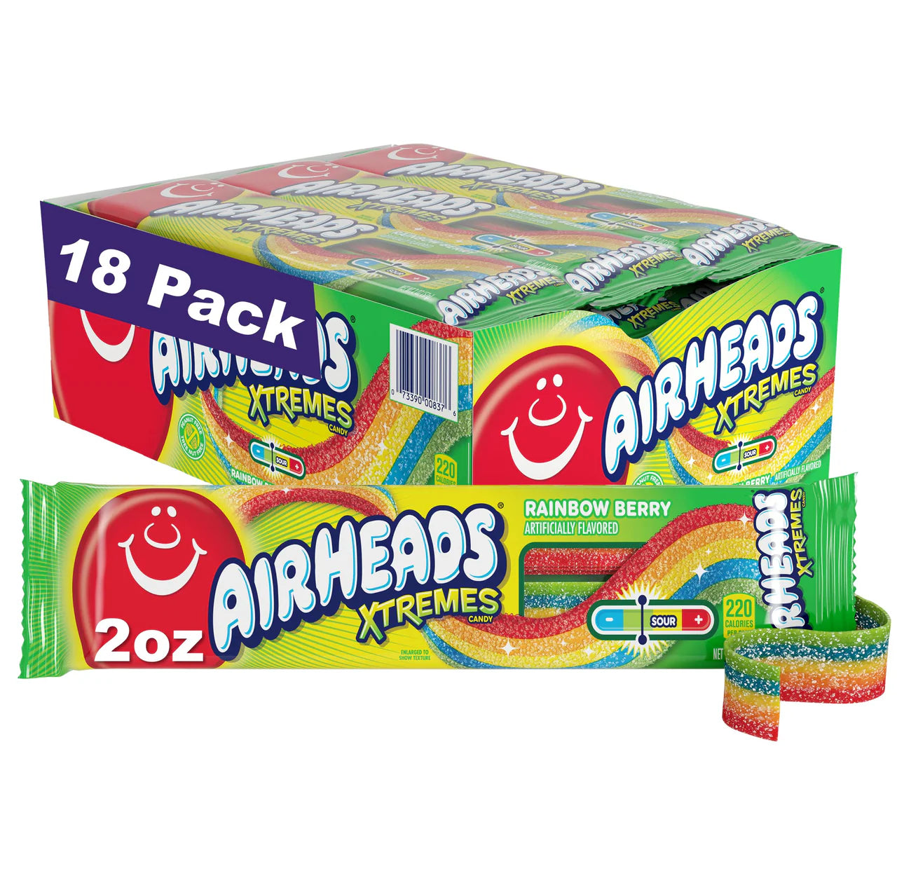 Airheads Xtremes Sour Belts Rainbow Berry 57g