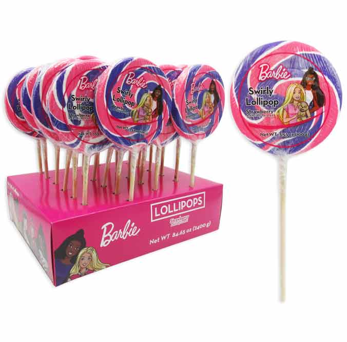 Exclusive Brands Barbie Swirly Lollipop - 24ct