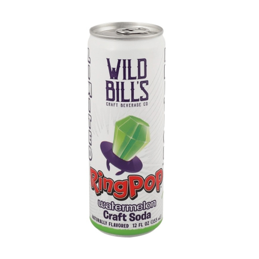 BEVERAGE - Wild Bill Soda Ring Pop - Watermelon 12 fl oz (355ml) x 12 Units