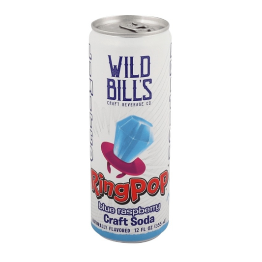 BEVERAGE - Wild Bill's Soda Ring Pop - Blue Raspberry 12 fl oz (355ml) x 12 Units