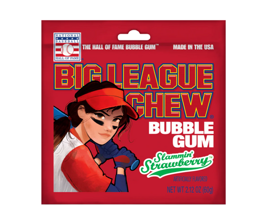Big League Chew Bubble Gum Slammin' Strawberry