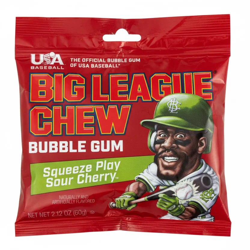 Big League Chew Pouch - Sour Cherry 60g