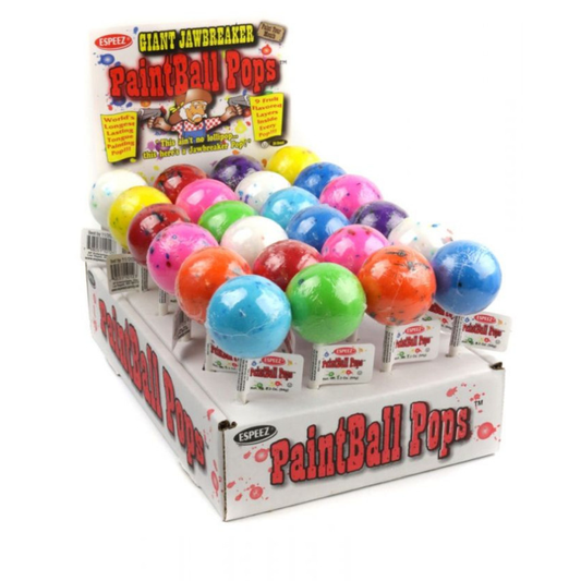 Espeez Paintball Pops Giant Jawbreakers Display 65g
