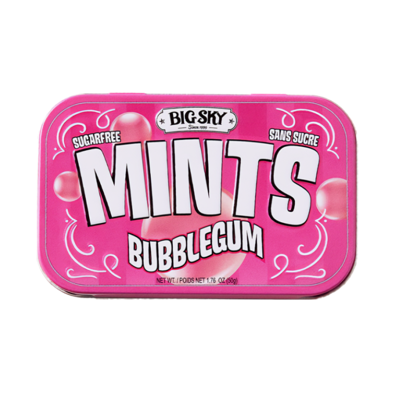 Canada - Big Sky - Sugar Free Mints - Bubblegum Flavour 50g