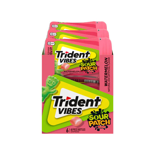 Trident Vibes Sour Patch Kids Watermelon 40pcs - 6ct (USA)