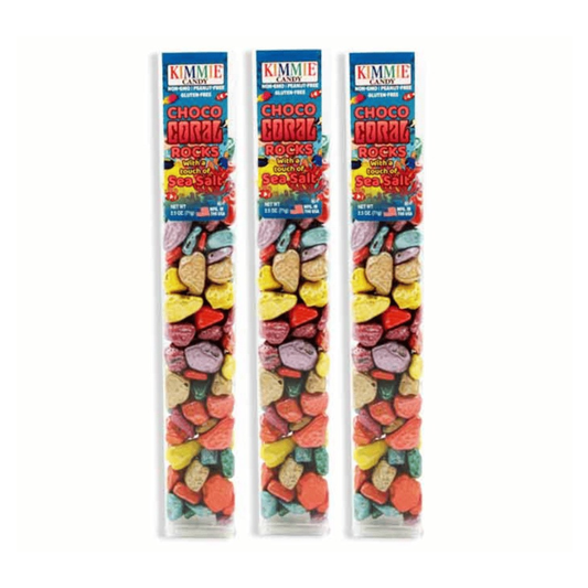 KIMMIE Choco Rocks Tube - Coral Rocks 2.5oz (70g) X 24 Units