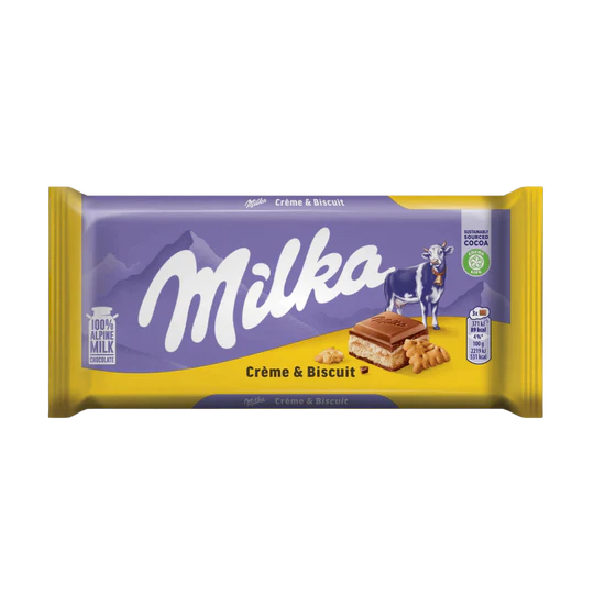 Milka Chocolate Bar - Crème et Biscuits - 100g
